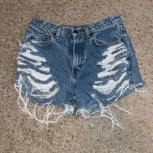 Kirkland Signature Blue Distressed Jean Shorts